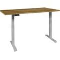 Schreibtisch MÄUSBACHER "Big System Office", silber (silber, grandson oak, silber, grandson oak), B:160cm, Tische, Breite 160 cm, elektrisch höhenverstellbar