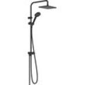 Duschsystem HANSGROHE Brausegarnituren schwarz (mattschwarz) 23cm, Reno