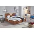 Polsterbett "Malibu", braun (braun, beige), B:172cm L:212cm, Bezug Bett: Microfaser (100% Polyester), Bonnell-Federkernmatratze: 51% Polypropylen, 39% Polyester und 10% Baumwolle, Kaltschaummatratze: 100% Polyester, Bezug abnehm- und waschbar bis 60u00b0C, WESTFALIA SCHLAFKOMFORT, Betten, inkl. Bettkasten bei Ausführung mit Matratze