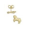 Paar Ohrstecker JOBO "Kinder-Ohrringe Pferd" Ohrringe Gr. Gelbgold 333, goldfarben (gelbgold 333) Damen 333 Gold