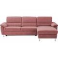 Ecksofa CALIZZA INTERIORS "Onyx L-Form", rot (18 rot), B:270cm H:90cm T:158cm, Microfaser 100% Polyester, Sofas, Recamiere links oder rechts, wahlweise mit Bettfunktion, Breite 270 cm