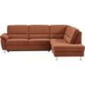 Ecksofa CALIZZA INTERIORS "Onyx L-Form", orange (terra), B:257cm H:90cm T:196cm, 60% Recycling-Polyester, 40% Polyester, Sofas, Ottomane links oder rechts, wahlweise mit Bettfunktion, Breite 257 cm