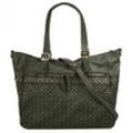 Shopper SAMANTHA LOOK Gr. B/H/T: 40cm x 40cm x 13cm onesize, grün (dunkelgrün) Damen Taschen echt Leder, Made in Italy