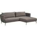 Ecksofa SCHÖNER WOHNEN-KOLLEKTION "Pearl - 5 Jahre Hersteller-Garantie, auch in Bouclé L-Form", grau (stone), B:270cm H:71cm T:160cm, 100% Polyester, Sofas, Maße (B/H/T): 270/71/160 cm, Füße Metall