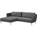 Ecksofa SCHÖNER WOHNEN-KOLLEKTION "Pearl - 5 Jahre Hersteller-Garantie, auch in Bouclé L-Form", grau (stone), B:270cm H:71cm T:160cm, 16% Baumwolle, 79% Polyester, 5% Polyacryl, Sofas, Maße (B/H/T): 270/71/160 cm, Füße Metall