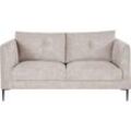 2-Sitzer LEONIQUE "Venadour" Sofas Gr. B/H/T: 167cm x 84cm x 96cm, Samtoptik, beige (naturel) zeitlose Optik, hohe Füße aus Metall, auch für kleinere Räume geeignet