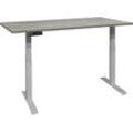 Schreibtisch MÄUSBACHER "Big System Office", silber (silber, beton, silber, beton), B:180cm, Tische, Breite 180 cm, elektrisch höhenverstellbar