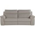 3-Sitzer NICOLETTI HOME "Alan", braun (tortora), B:210cm H:99cm T:94cm, Rindsleder, Sofas, Breite 210 cm, wahlweise mit Relaxfunktion