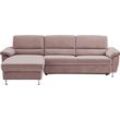 Ecksofa CALIZZA INTERIORS "Onyx L-Form", beige (magnolie), B:270cm H:90cm T:158cm, 60% Recycling-Polyester, 40% Polyester, Sofas, Recamiere links oder rechts, wahlweise mit Bettfunktion, Breite 270 cm