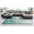 Wohnlandschaft SIT & MORE "Top Bandos U-Form", schwarz (schwarz, grau), B:364cm H:83cm T:192cm, Luxus-Kunstleder / Struktur ( 95% Polyester, 5% Baumwolle ), Sofas, in 2 unterschiedlichen Größen, wahlweise mit Bettfunktion