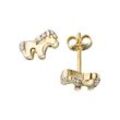 Paar Ohrstecker JOBO "Pferd" Ohrringe Gr. Gelbgold 333, goldfarben (gelbgold 333) Damen 333 Gold bicolor mit Zirkonia