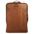 Notebookrucksack X-ZONE Gr. B/H/T: 43cm x 29cm x 14cm, braun (cognac), Rindsleder, Leder, unifarben, Rucksäcke, echt Leder