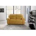 2-Sitzer NICOLETTI HOME "Alan", gelb (senf), B:175cm H:99cm T:94cm, Rindsleder, Sofas, Breite 175 cm, wahlweise mit Relaxfunktion