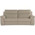 3-Sitzer NICOLETTI HOME "Alan", grau (fango), B:210cm H:99cm T:94cm, Rindsleder, Sofas, Breite 210 cm, wahlweise mit Relaxfunktion