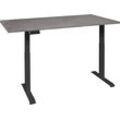 Schreibtisch MÄUSBACHER "Big System Office", grau (schwarz matt, graphit, schwarz matt, graphit), B:140cm, Tische, Breite 140 cm, elektrisch höhenverstellbar