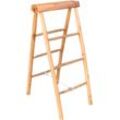 Leiterregal SIT, beige (natur), B:50cm H:107cm T:65cm, Massivholz, Regale, Klappbar, gefertigt aus recyceltem Teakholz