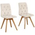 4-Fußstuhl ANDAS "Rania", beige (creme, eichefarben), B:45cm H:91cm T:55cm, weicher Webstoff mit feiner Struktur aus 100% Polyester, Microfaser in Samtoptik aus 100% Polyester, Stühle, Im 2er/4er/6er-Set