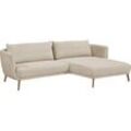 Ecksofa SCHÖNER WOHNEN-KOLLEKTION "Pearl - 5 Jahre Hersteller-Garantie, auch in Bouclé L-Form", beige (natur), B:270cm H:71cm T:160cm, 96% Polyester, 4% Polyacryl, Sofas, Maße (B/H/T): 270/71/160 cm, Füße aus Massivholz