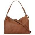 Umhängetasche SAMANTHA LOOK Gr. B/H/T: 32cm x 25cm x 14cm onesize, braun (cognac) Damen Taschen echt Leder, Made in Italy