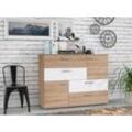 Kommode FORTE "Skive", beige (sonoma eiche, weiß), B:125cm H:95,9cm T:41,3cm, Sideboards, Breite ca. 125 cm