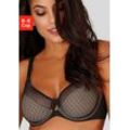 Bügel-BH LASCANA, Damen, Gr. 75, Cup D, braun (schwarz, toffee), Spitze, Microtouch, Obermaterial: 70% Polyamid, 20% Polyester, 10% Elasthan, sexy, BHs Bügel-BH Spitzen-BH Spitzenwäsche, mit graphischer, blickdicht unterlegter Spitze, Dessous