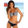 Bügel-Bikini LASCANA, Damen, Gr. 36, Cup E, schwarz-weiß (schwarz, weiß), Polyamid, kariert, bedruckt, Bikini-Sets, im schwarz-weißen Karodruck