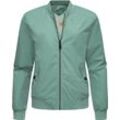 Wendejacke RAGWEAR "Joom" Gr. L (40), blau (ocean), Damen, Obermaterial 1: 100% Polyester, Obermaterial 2: 100% Polyester, Jacken, modische 2-in-1-Jacke mit Alloverprint und unifarbener Seite