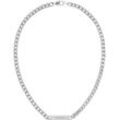 Edelstahlkette TOMMY HILFIGER "SS24 CLASH, 2790577, 2790578", silber (edelstahlfarben), Halsketten, Herren, Edelstahl, L: 61cm, mit Emaille