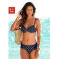 Bügel-Bikini LASCANA Gr. 36, Cup D, blau (marine, weiß) Damen Bikini-Sets mit Zier-Accessoires