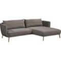 Ecksofa SCHÖNER WOHNEN-KOLLEKTION "Pearl - 5 Jahre Hersteller-Garantie, auch in Bouclé L-Form", grau (stone), B:270cm H:71cm T:160cm, 100% Polyester, Sofas, Maße (B/H/T): 270/71/160 cm, Füße aus Massivholz