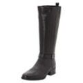 Weitschaftstiefel SHEEGO "Große Größen", Damen, Gr. 37, XL-Schaft, schwarz, Obermaterial: 100% Leder, klassisch, Schuhe, in Schaftweite XXL mit Zierband um der Fußfessel