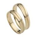 Trauring FIRETTI "Schmuck Geschenk Gold 750 Hochzeit Ehering "LIEBE"" Gr. 50, gold (gelbgoldfarben), Fingerringe, 50, 0,01 ct SI = kleine Einschlüsse mit Brillant, Gelbgold 375, 4mm, Made in Germany, wahlweise mit oder ohne Brillant