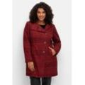 Outdoorjacke SHEEGO BY JOE BROWNS "Große Größen" Gr. 40, schwarz (schwarz, rot), Damen, Obermaterial: 100% Polyester;Futter: 100% Polyester, gemustert, Jacken, in Wolloptik und leichter A-Linie