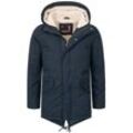 Winterjacke ALESSANDRO SALVARINI "ASMauro" Gr. L (52), blau (navy) Herren Jacken Übergangsjacken mit warmem Teddyfell