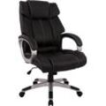 Chefsessel INOSIGN "bequemer Bürostuhl fürs Homeoffice", schwarz (schwarz, silber matt), B:65cm H:108,5cm T:75cm, Stühle, verstellbare Sitzhöhe/Sitztiefe, komfortable Polsterung