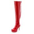 Overkneestiefel LASCANA BELLE AFFAIRE Gr. 36, rot, Damen, Obermaterial: 100% Lederimitat. Futter: 100% Textilmaterial. Decksohle: 100% Lederimitat. Laufsohle: 100% Synthetik, Schuhe Reißverschlussstiefel Overknee-Stiefel High Heel Stiefel, mit Plateau und erotischer Lack-Optik, High-Heel-Stiefelette