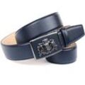 Ledergürtel ANTHONI CROWN, Damen, Gr. 100, blau (dunkelblau), Rindsleder, casual, Gürtel, Automatik Schließe