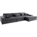 Ecksofa RAUM.ID "Enid L-Form", schwarz, B:360cm H:75cm, Baumwollmix (60% Baumwolle/40% Leinen), Struktur fein (100% Polyester), Samtoptik (100% Polyester), Samtvelours (100% Polyester), Struktur (100% Polyester), Struktur recycelt (100% recyceltes Polyester), Sofas, 3 Teile, bestehend aus Modulen, in vielen Bezügen, auch in Breitcord