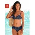 Bügel-Bikini LASCANA Gr. 36, Cup E, blau (marine, weiß) Damen Bikini-Sets mit Zier-Accessoires