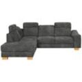 Ecksofa HOME AFFAIRE "Dundee L-Form", grau (anthrazit), B:263cm H:86cm T:219cm, Luxus-Microfaser Florence (100% Polyester), Sofas, wahlweise mit Kopfteilverstellung und zusätzlich mit Bettfunktion