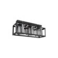 Deckenleuchte, schwarz, Glaskristall rauch, L 51 cm