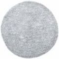 Beliani - Läufer Teppich Grau Meliert Polyester ⌀ 140 cm Rund Hochflor Modern Maschinengetuftet Fußbodenheizung Geeignet Wohnzimmer Schlafzimmer Flur