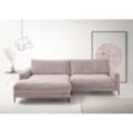 Ecksofa INOSIGN "Downtown, B/T/H: 272/190/84 cm L-Form", rosa (rosé), Sofas, B/H/T: 272cm x 84cm x 190cm, Cord, Recamiere links weicher Sitzkomfort auch in Cord und Bouclé, incl. Zierkissen