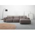 Ecksofa ANDAS "Glimminge auch in Breitcord, Feincord, Bouclé + Easy care-Bezug", grau (taupe), B:294cm H:71cm T:191cm, Sofas, L-Form, Breite 294, Zierkissen