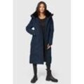 Winterjacke MARIKOO "Nadaree XVI" Gr. L, blau (navy) Damen Jacken Stepp Mantel mit großer Kapuze