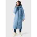 Winterjacke MARIKOO "Nadaree XVI" Gr. L, blau (powder blau), Damen, Obermaterial: 100% Polyester; Futter: 100% Polyester; Wattierung: 100% Polyester; Ärmelfutter: 100% Polyester, Jacken, Stepp Mantel mit großer Kapuze