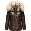 Winterjacke NAVAHOO "Tikunaa" Gr. S (36), braun (dunkelbraun) Damen Jacken warm gefütterte Steppjacke mit Kunstfellkapuze