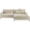 Ecksofa INOSIGN "Downtown, B/T/H: 272/190/84 cm L-Form" Sofas Gr. B/H/T: 272cm x 84cm x 190cm, Bouclé, Recamiere rechts, beige (sand) weicher Sitzkomfort auch in Cord und Bouclé, incl. Zierkissen