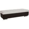 Hocker DOMO COLLECTION "Treviso XXL: B/T/H: 161/60/41 cm", schwarz (schwarz, silber, silberfarben), B:161cm H:41cm T:60cm, Microfaser-Primabelle (100% Polyester) / Struktur (90% Polyester; 10% Polyacryl), Kunstleder Softlux / Struktur (90% Polyester; 10% Polyacryl), Hocker, Hocker mit Stauraum Polsterhocker, mit Stauraum, auch in Cord, passend zur Serie, moderne Steppung