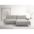 Ecksofa INOSIGN "Downtown, B/T/H: 272/190/84 cm L-Form" Sofas Gr. B/H/T: 272cm x 84cm x 190cm, Cord, Recamiere rechts, grau weicher Sitzkomfort auch in Cord und Bouclé, incl. Zierkissen